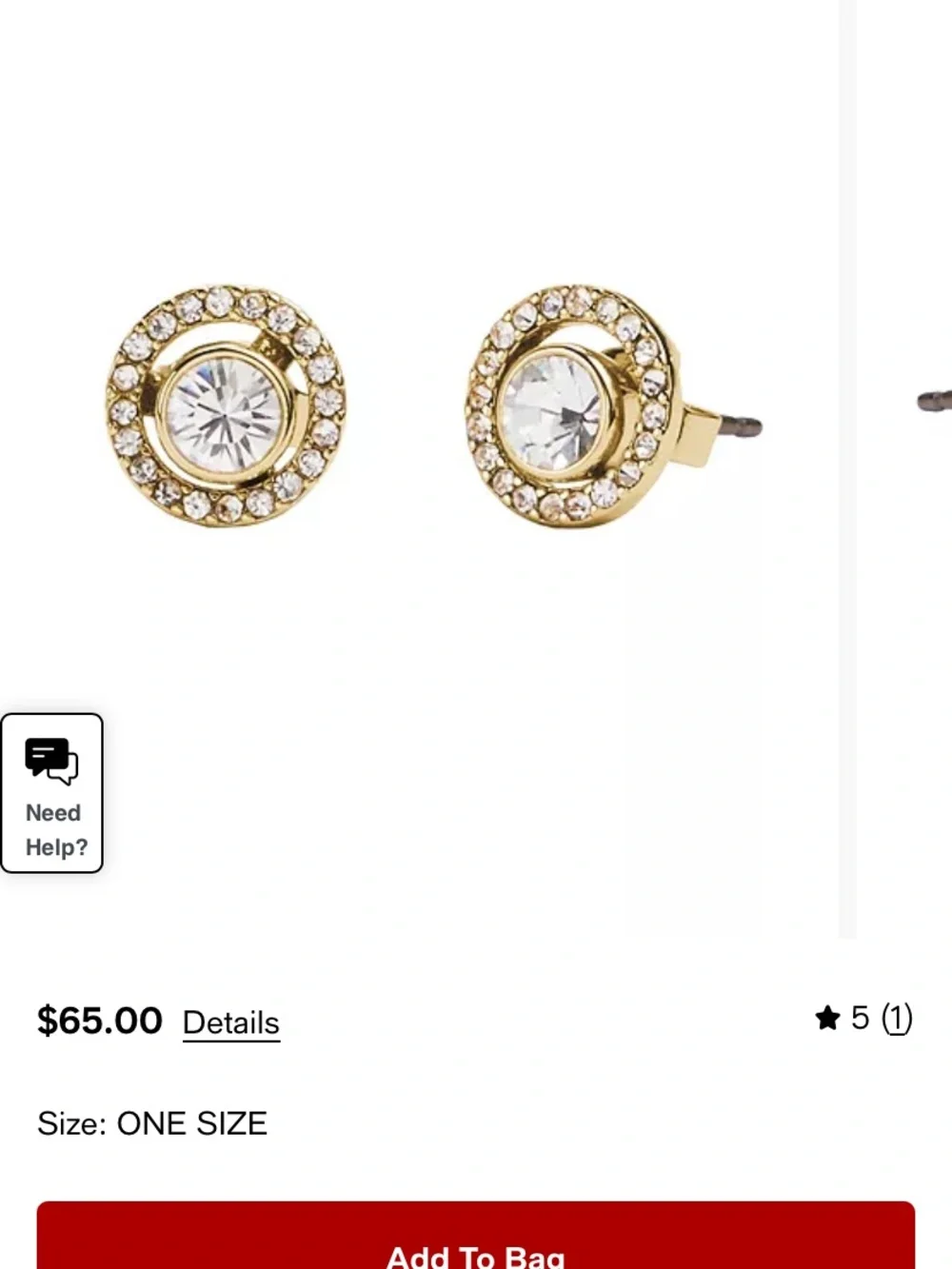 Coach Gold-Tone Clear Crystal Halo Stud Earrings - Picture 2 of 2
